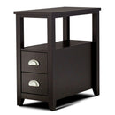 End Table Wooden with 2 Drawers and Shelf Bedside Table