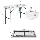 Folding Cleaning Sink Faucet Cutting Camping Table with Sprayer