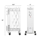 1500 W Oil-Filled Heater Portable Radiator Space Heater with Adjustable Thermostat