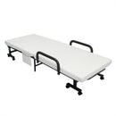 Adjustable Folding Guest Bed Frame with Mattress and Wheels