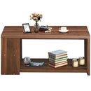 Coffee Table Sofa Side Table with Storage Shelves
