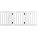 24 Inch Folding Wooden Freestanding Dog Gate with 360¬∞ Flexible Hinge for Pet