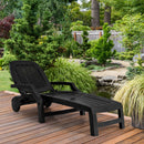 Adjustable Patio Sun Lounger with Weather Resistant Wheels