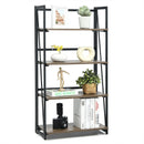 4-Tier Folding Bookshelf No-Assembly Industrial Bookcase Display Shelves