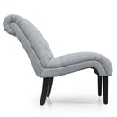 Cotton Linen Fabric Armless Accent Chair with Adjustable Foot Pads