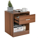 Modern Nightstand with Storage Drawer and Cabinet