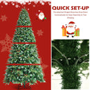 Pre-Lit Snowy Christmas Hinged Tree with Multi-Color Lights