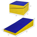 Folding Incline Mat Slope Cheese Gymnastics Gym Exercise Yellow