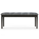 Upholstered Dining Room PU Bench Solid Wood Button Tufted