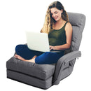 Folding Lazy Floor Chair Sofa with Armrests and Pillow