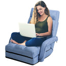 Folding Lazy Floor Chair Sofa with Armrests and Pillow