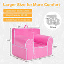 Upholstered Kids Sofa with Velvet Fabric and High-Quality Sponge-Pink