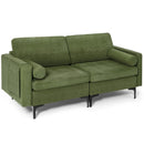 Modern Loveseat Sofa with 2 Bolsters and Side Storage Pocket