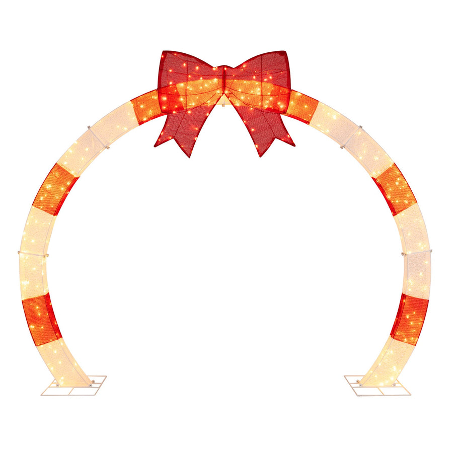 10.4 Feet Christmas Archway with Large Bow and LED Lights