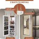 Wall Mounted Jewelry Cabinet with 3-Color Lights