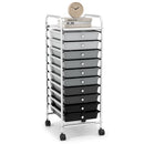 10 Drawer Rolling Storage Cart Organizer with 4 Universal Casters