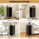 10-Drawer Rolling Storage Cart with Metal Frame and Lockable Universal Wheels