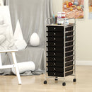 10-Drawer Rolling Storage Cart with Metal Frame and Lockable Universal Wheels