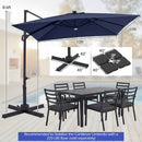 10 FT Cantilever Patio Umbrella with Solar LED Lights for Pool and Garden