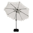 10 FT Outdoor Patio Umbrella with Solar LED Lights and Weighted Base