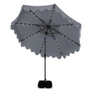 10 FT Outdoor Patio Umbrella with Solar LED Lights and Weighted Base