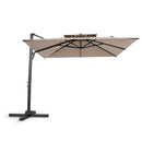 10 FT Patio Cantilever Umbrella with 360° Rotation and 8 Sturdy Ribs for Backyard