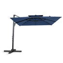 10 FT Patio Cantilever Umbrella with 360° Rotation and 8 Sturdy Ribs for Backyard