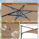 10 FT Patio Cantilever Umbrella with 360° Rotation and Air Vent for Backyard and Poolside