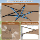 10 FT Patio Cantilever Umbrella with 360° Rotation and Air Vent for Backyard and Poolside