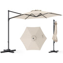 10 FT Patio Cantilever Umbrella with 360° Rotation and Air Vent for Backyard and Poolside