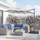 10 FT Patio Cantilever Umbrella with 360° Rotation and Air Vent for Backyard and Poolside