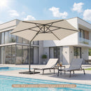 10 FT Patio Cantilever Umbrella with 360° Rotation and Air Vent for Backyard and Poolside