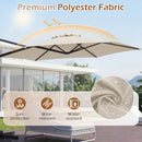 10 FT Patio Cantilever Umbrella with 360° Rotation and Air Vent for Backyard and Poolside