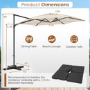 10 FT Patio Cantilever Umbrella with 360° Rotation and Air Vent for Backyard and Poolside