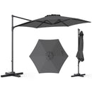 10 FT Patio Cantilever Umbrella with 360° Rotation and Air Vent for Backyard and Poolside