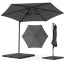 10 FT Patio Cantilever Umbrella with 360° Rotation and Air Vent for Backyard and Poolside
