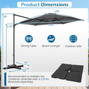 10 FT Patio Cantilever Umbrella with 360° Rotation and Air Vent for Backyard and Poolside