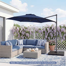 10 FT Patio Cantilever Umbrella with 360° Rotation and Air Vent for Backyard and Poolside