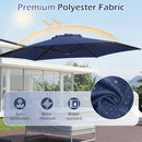 10 FT Patio Cantilever Umbrella with 360° Rotation and Air Vent for Backyard and Poolside
