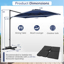 10 FT Patio Cantilever Umbrella with 360° Rotation and Air Vent for Backyard and Poolside