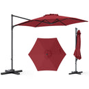 10 FT Patio Cantilever Umbrella with 360° Rotation and Air Vent for Backyard and Poolside