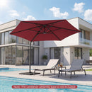 10 FT Patio Cantilever Umbrella with 360° Rotation and Air Vent for Backyard and Poolside