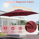 10 FT Patio Cantilever Umbrella with 360° Rotation and Air Vent for Backyard and Poolside