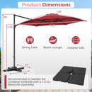 10 FT Patio Cantilever Umbrella with 360° Rotation and Air Vent for Backyard and Poolside