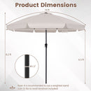 10 FT Scalloped Patio Umbrella with Push Button Tilt