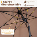 10 FT Scalloped Patio Umbrella with Push Button Tilt