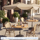 10 FT Scalloped Solar Patio Umbrella with 24 LED Lights and Tilt Adjustment
