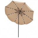 10 FT Scalloped Solar Patio Umbrella with 24 LED Lights and Tilt Adjustment