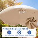 10 FT Scalloped Solar Patio Umbrella with 24 LED Lights and Tilt Adjustment