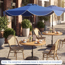 10 FT Scalloped Solar Patio Umbrella with 24 LED Lights and Tilt Adjustment